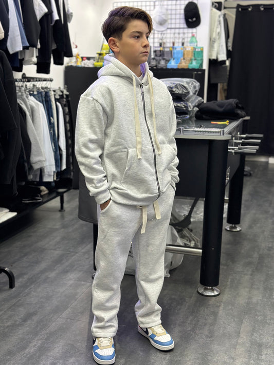 TUTA ZIP FONDO LARGO GRIGIA