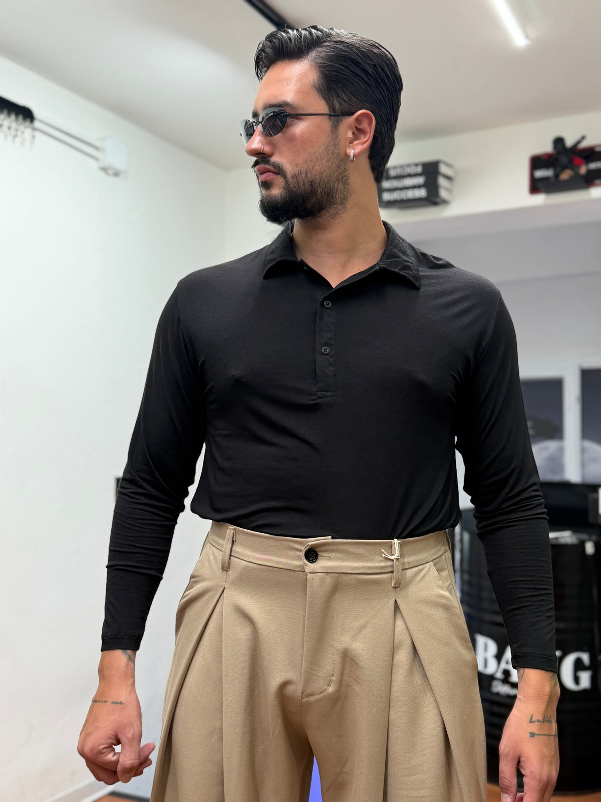 POLO IN FILO DI SCOZIA NERA