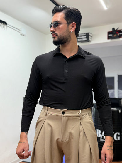 POLO IN FILO DI SCOZIA NERA