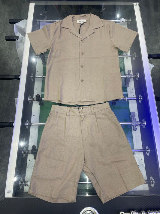 COORDINATO IN LINO BEIGE