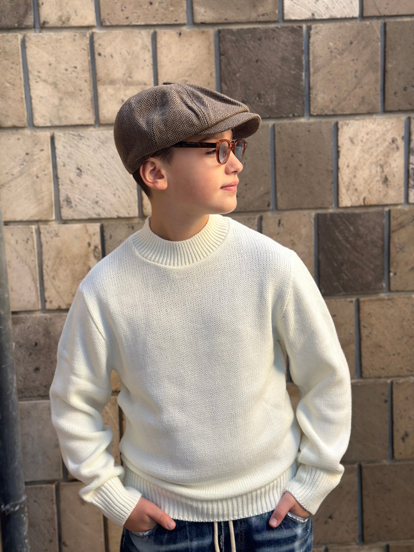 MAGLIONE MEZZO COLLO PANNA