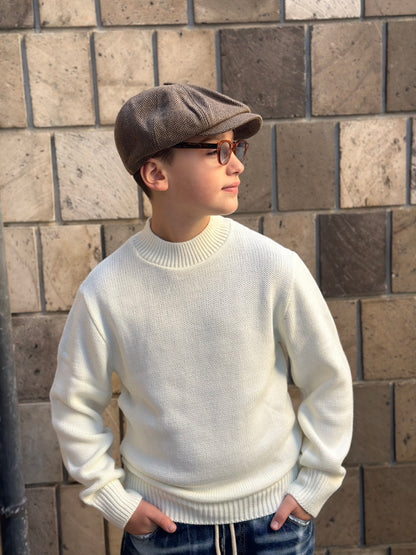 MAGLIONE MEZZO COLLO PANNA