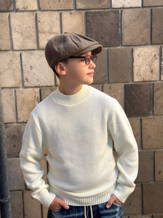 MAGLIONE MEZZO COLLO PANNA