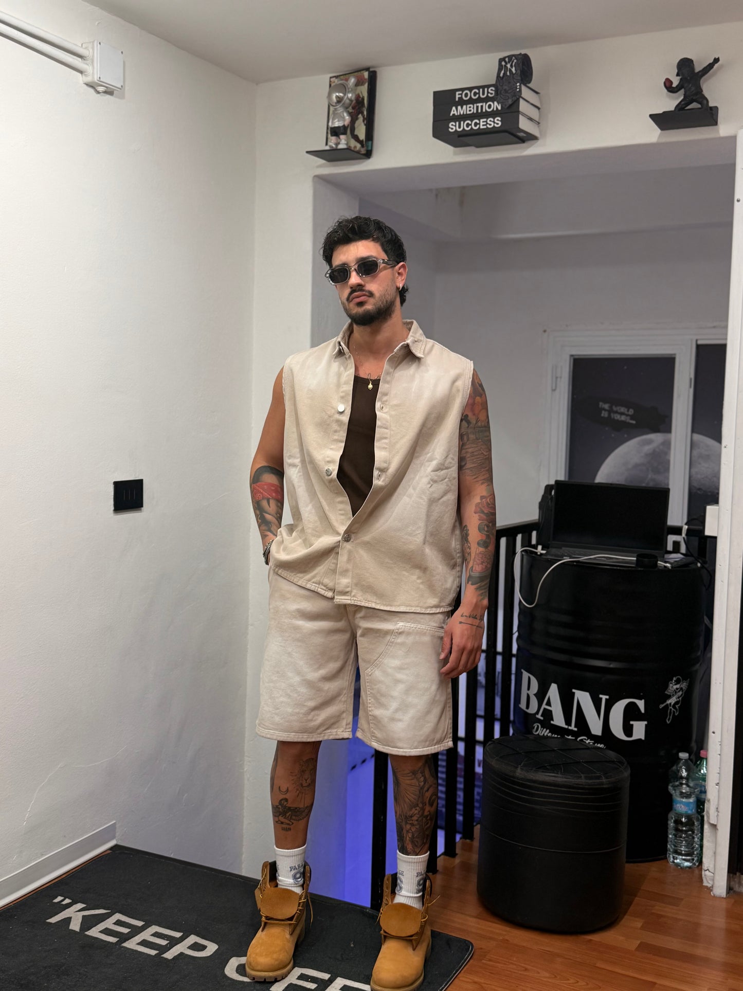 COORDINATO SLAVATO IN DENIM BEIGE