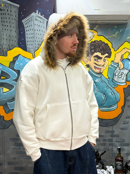 HOODIE ALPHA CROP PANNA