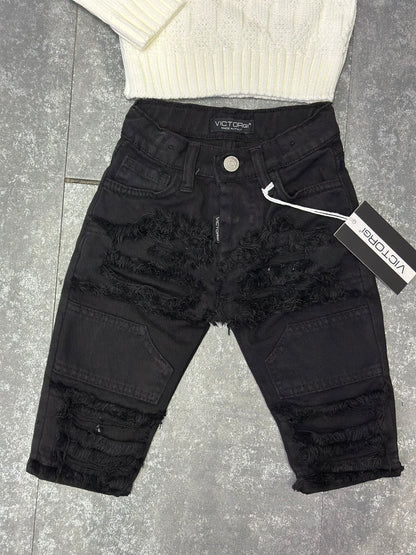 JEANS DESTROYED NERO