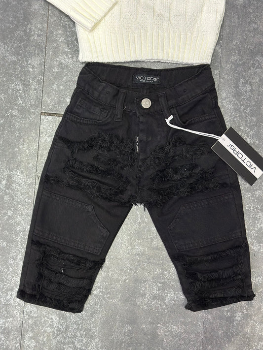 JEANS DESTROYED NERO