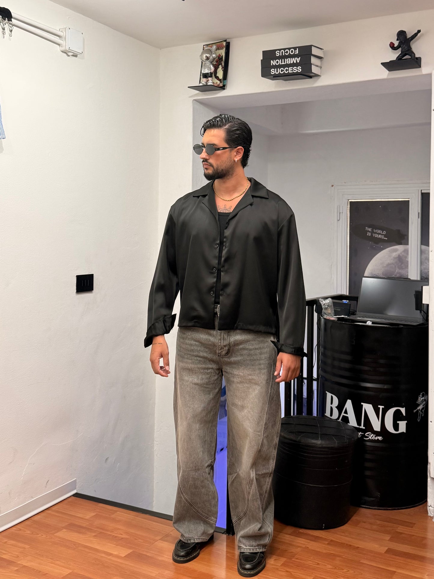 JACKET CAMICIA RASO NERA