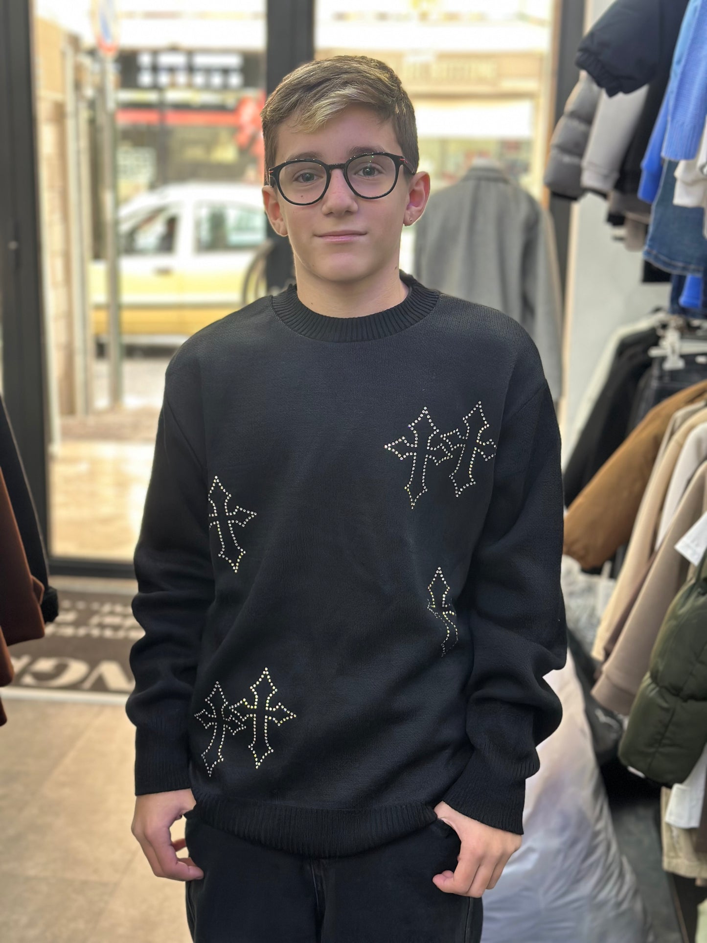 MAGLIONE DIAMOND NERO