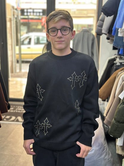 MAGLIONE DIAMOND NERO
