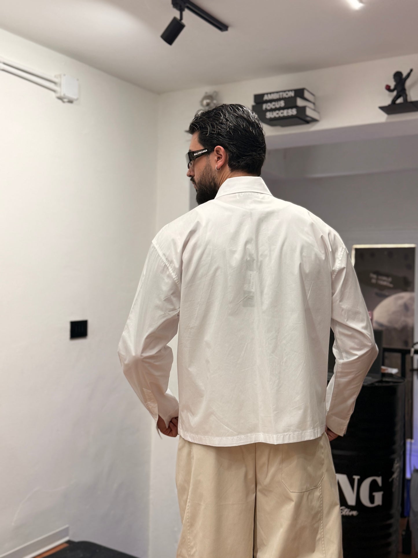 CAMICIA STAMPA CROP BIANCA