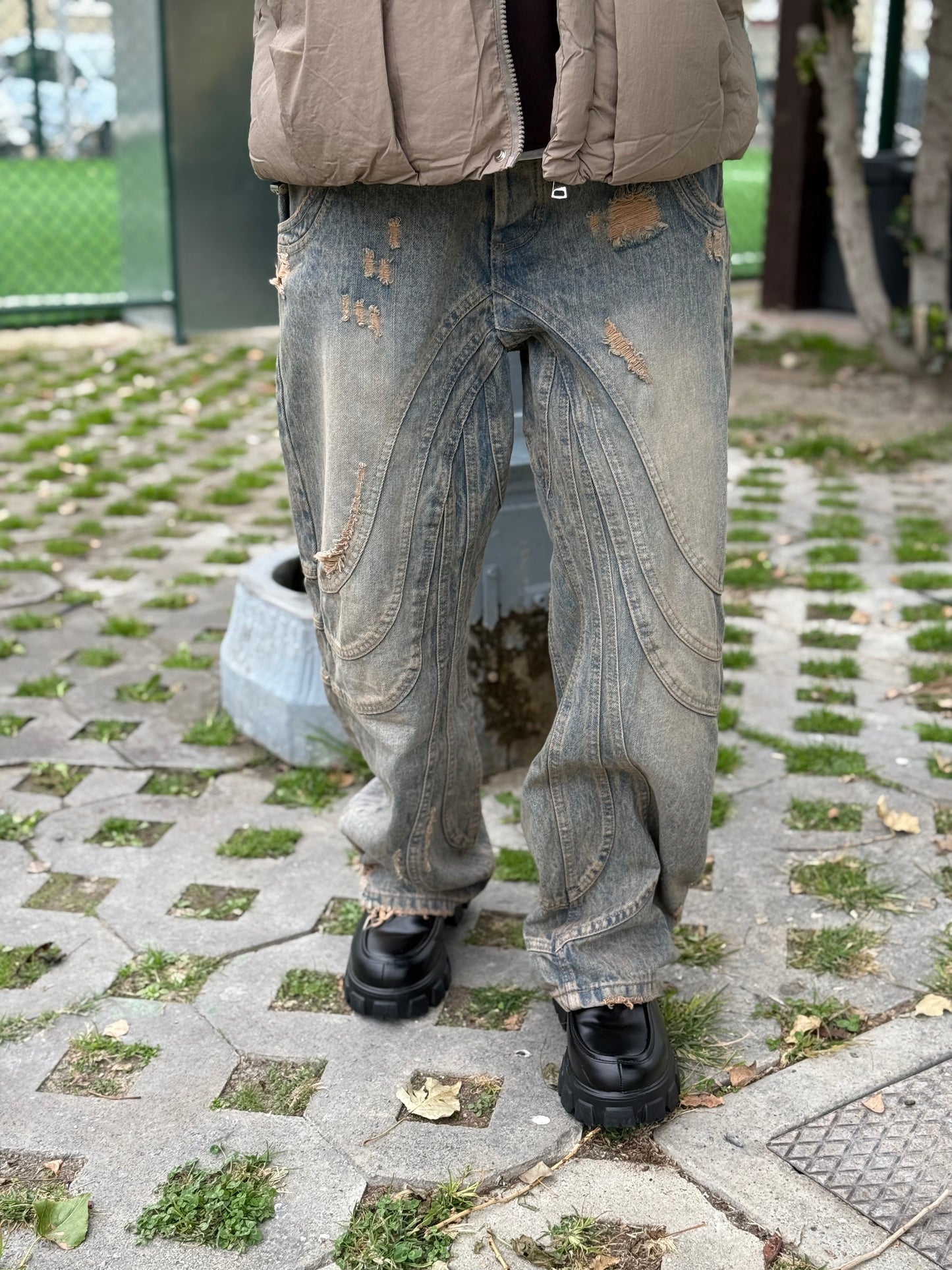 SUPER BAGGY SABBIATO CIANOTIC