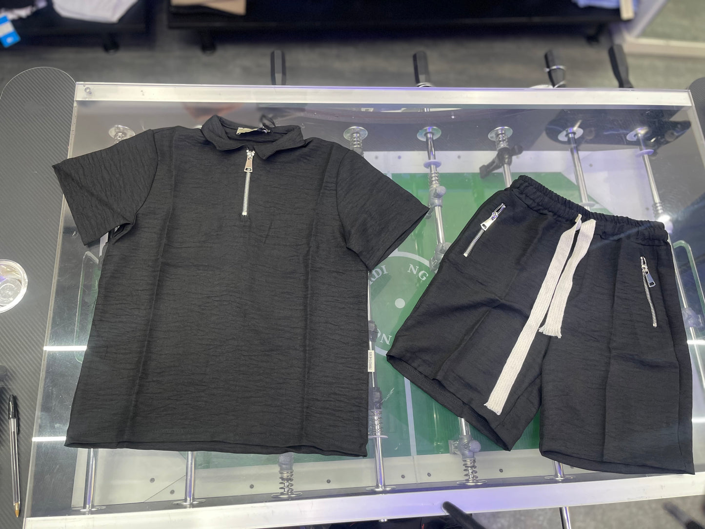 COORDINATO POLO FRESCO COTONE NERO
