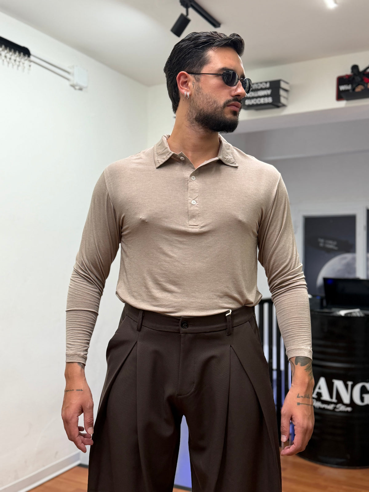 POLO IN FILO DI SCOZIA BEIGE