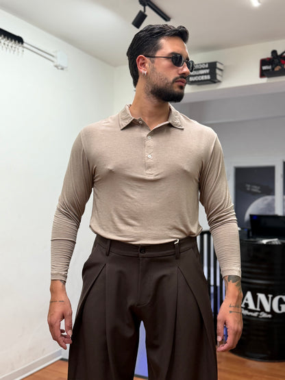 POLO IN FILO DI SCOZIA BEIGE