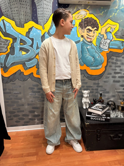 CARDIGAN DESTROYED BEIGE