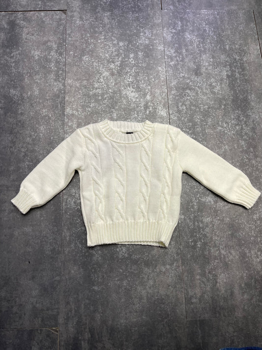 MAGLIONE TRECCIA BIANCO