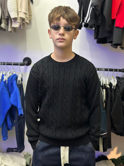 MAGLIONE TRECCIA NERO