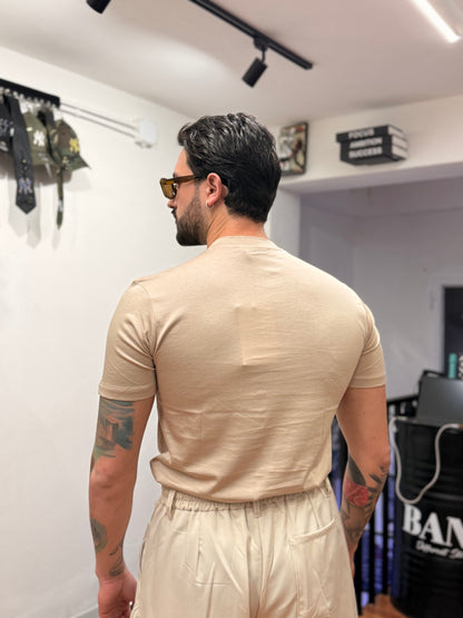 T-SHIRT FILO DI SCOZIA BEIGE