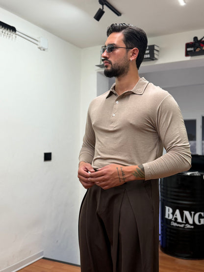 POLO IN FILO DI SCOZIA BEIGE