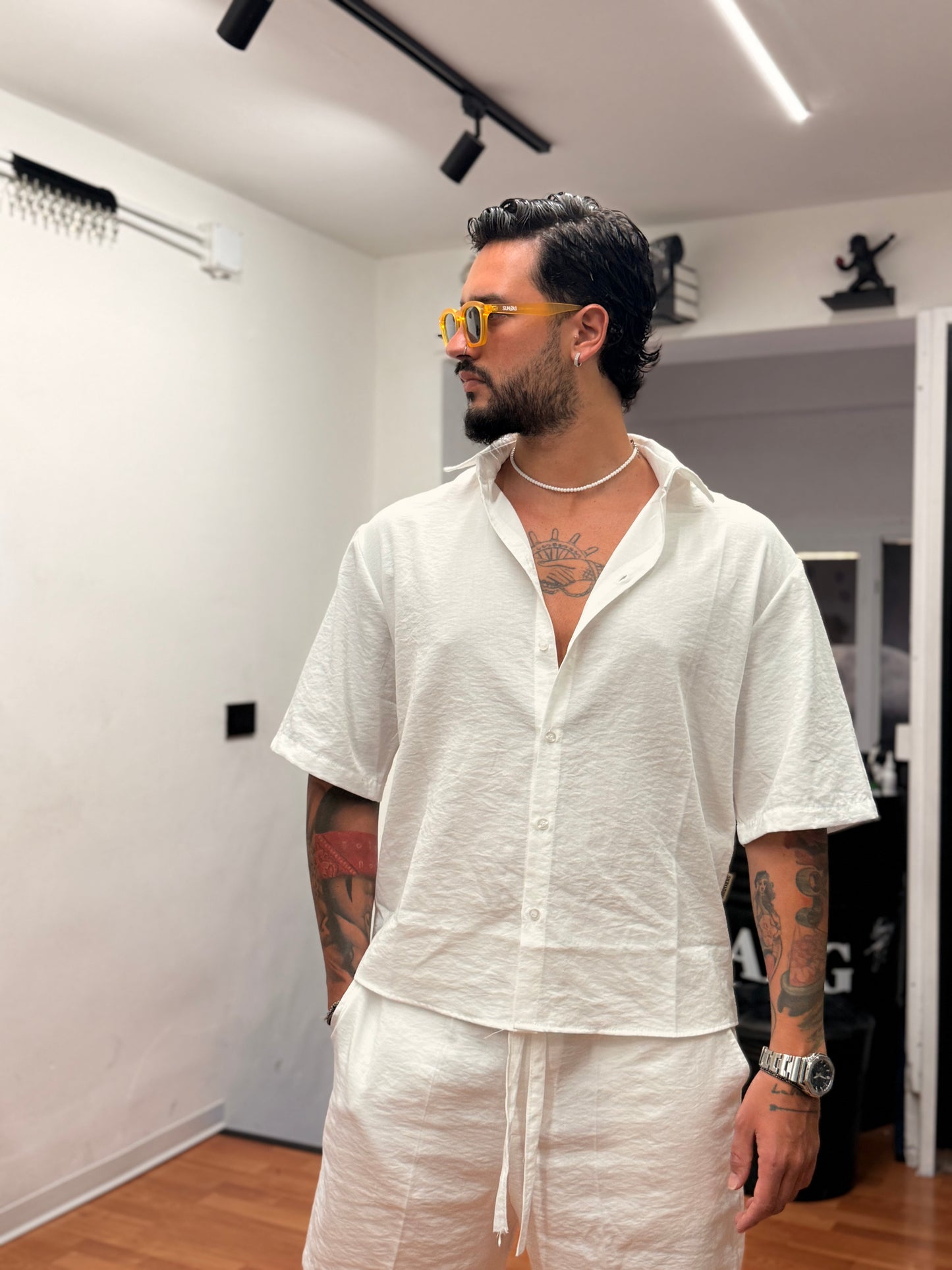 COORDINATO ZANTE BIANCO IN LINO