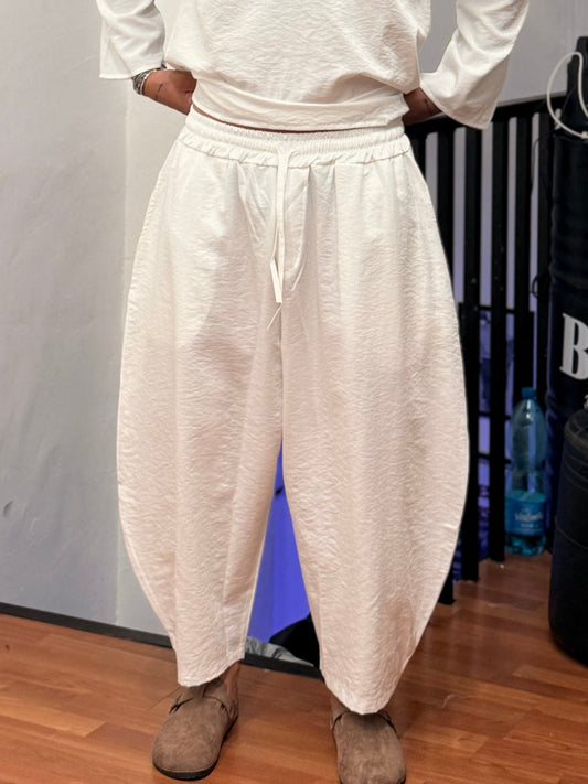 PANTALONE TROPICAL BIANCO IN LINO