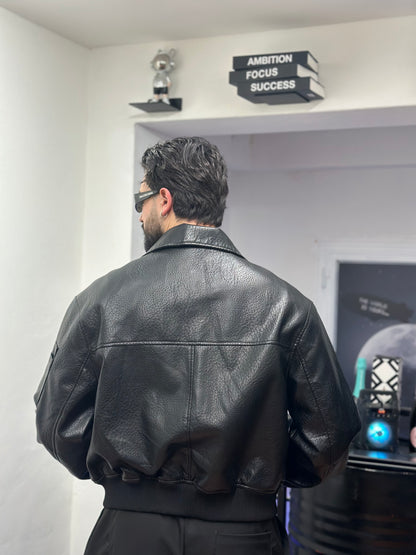 JACKET ZIP CROP  NERO