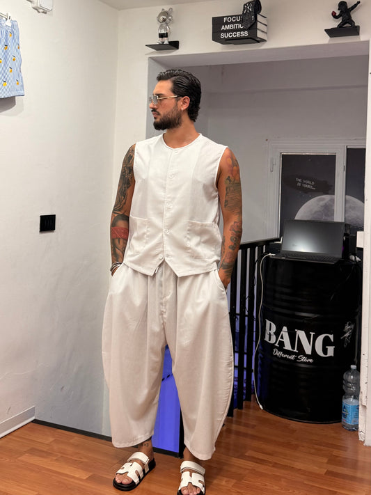 COORDINATO DUBAI BIANCO IN LINO