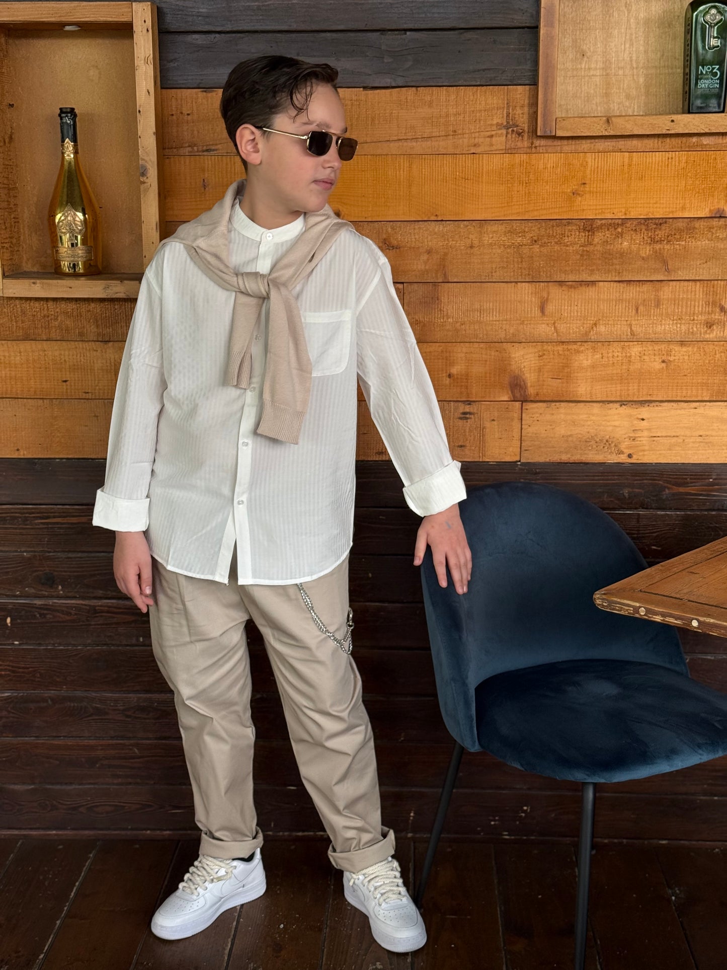 Camicia righe tono su tono