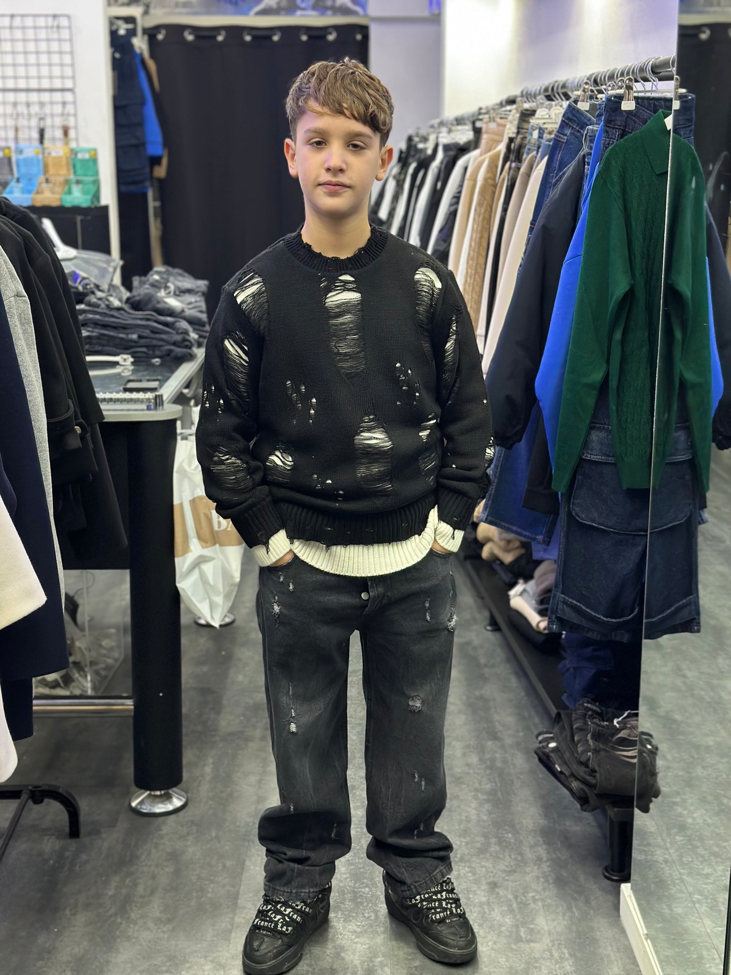 MAGLIONE CIANOTIC DOUBLE NERO