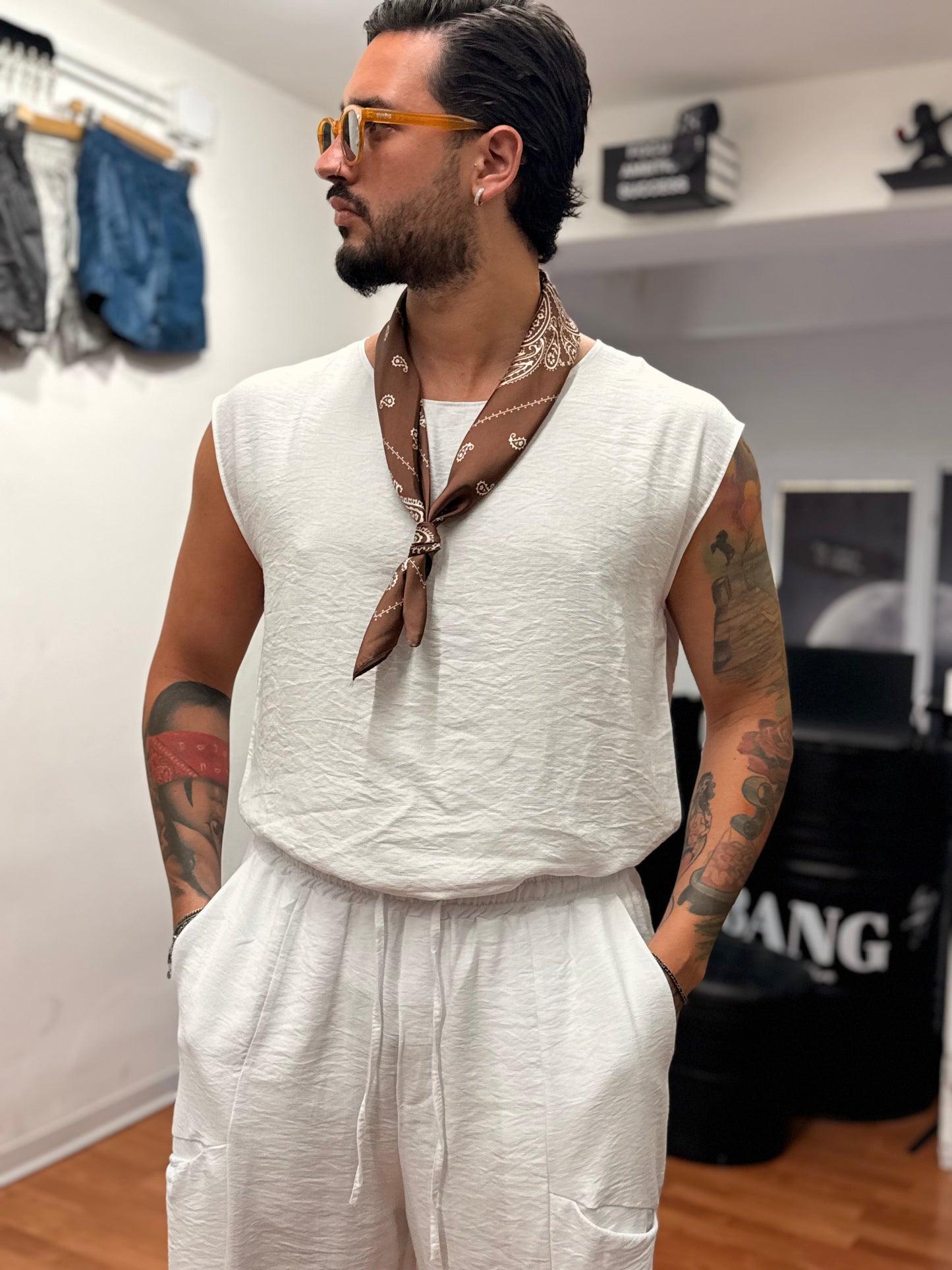 COORDINATO TALUM BIANCO IN LINO