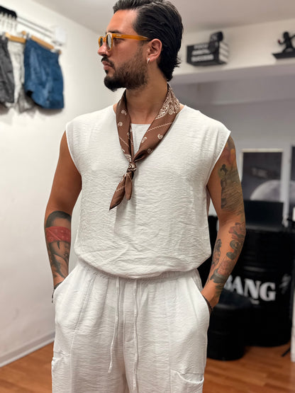 COORDINATO TALUM BIANCO IN LINO