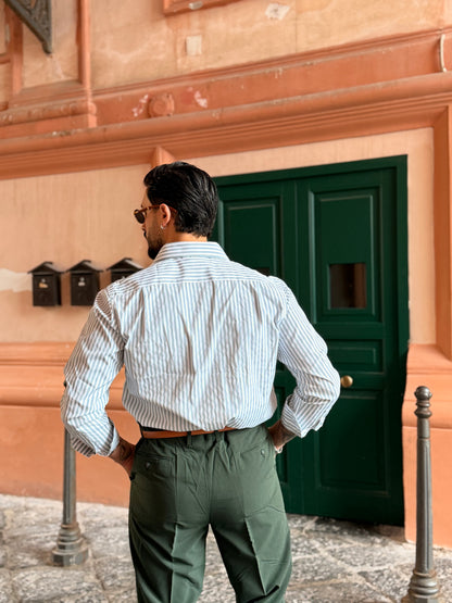 CAMICIA A RIGHE VERDE