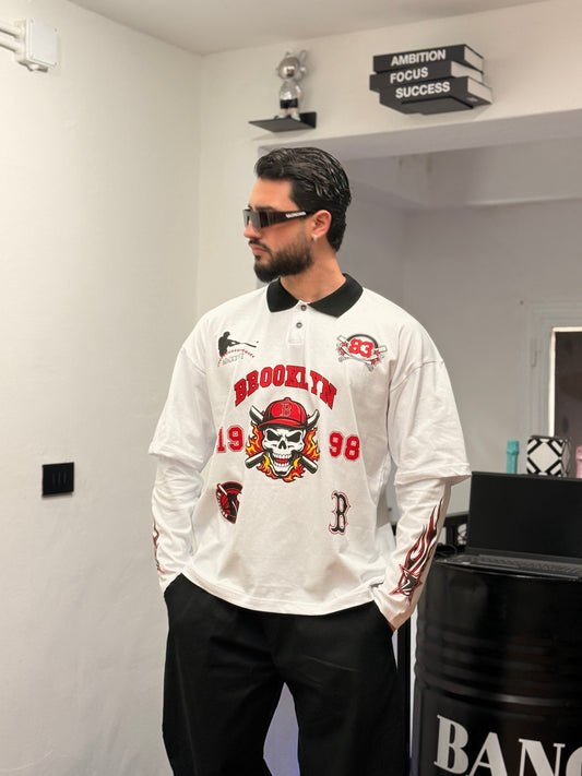 POLO DOUBLE BASEBALL BIANCA