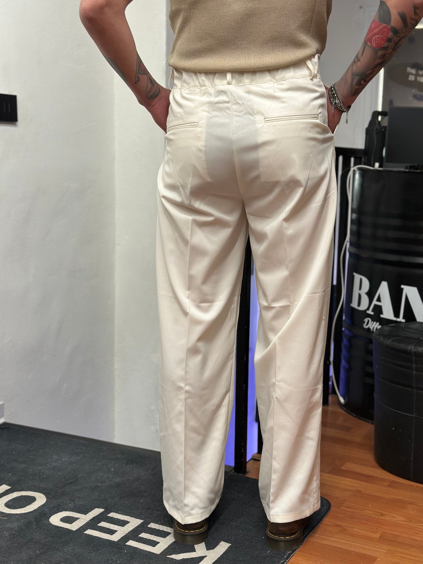 PANTALONE VITA ALTA BIANCO