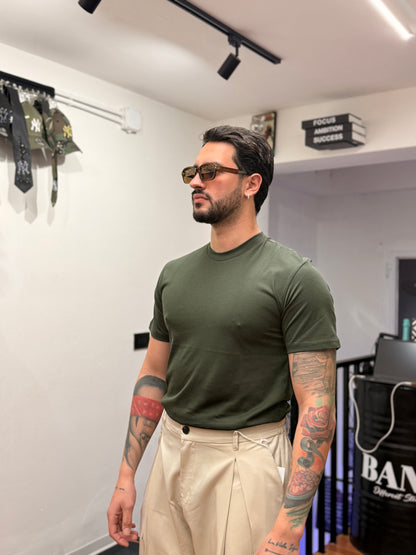 T-SHIRT FILO DI SCOZIA VERDE