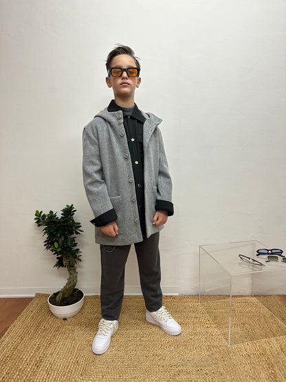 CAPPOTTO CON CAPPUCCIO 3 COLORI DISPONIBILI