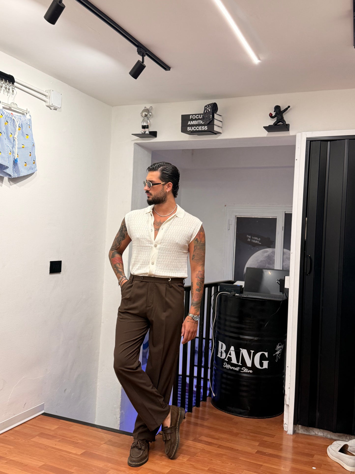 CARDIGAN SMANICATO IN FILO PANNA