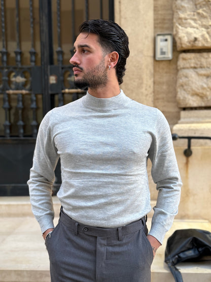 MAGLIONE MEZZO COLLO GRIGIO