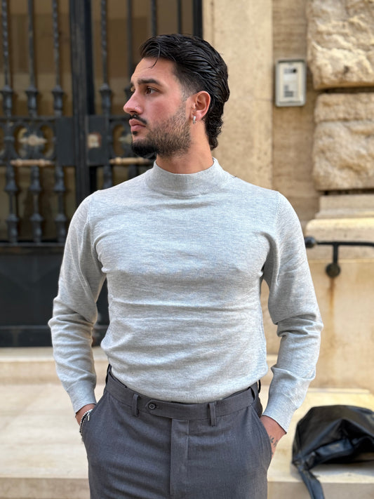 MAGLIONE MEZZO COLLO GRIGIO