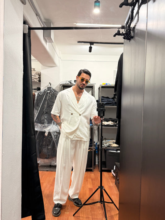 COORDINATO CAPRI IN LINO BIANCO