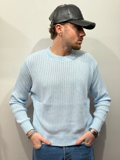 MAGLIONCINO CROP TRAFORATO CELESTE