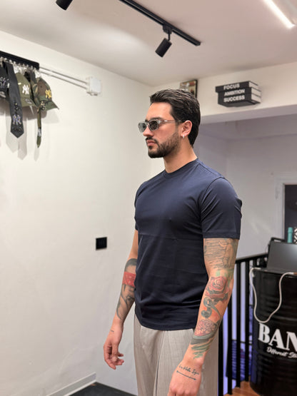 T-SHIRT FILO DI SCOZIA BLU