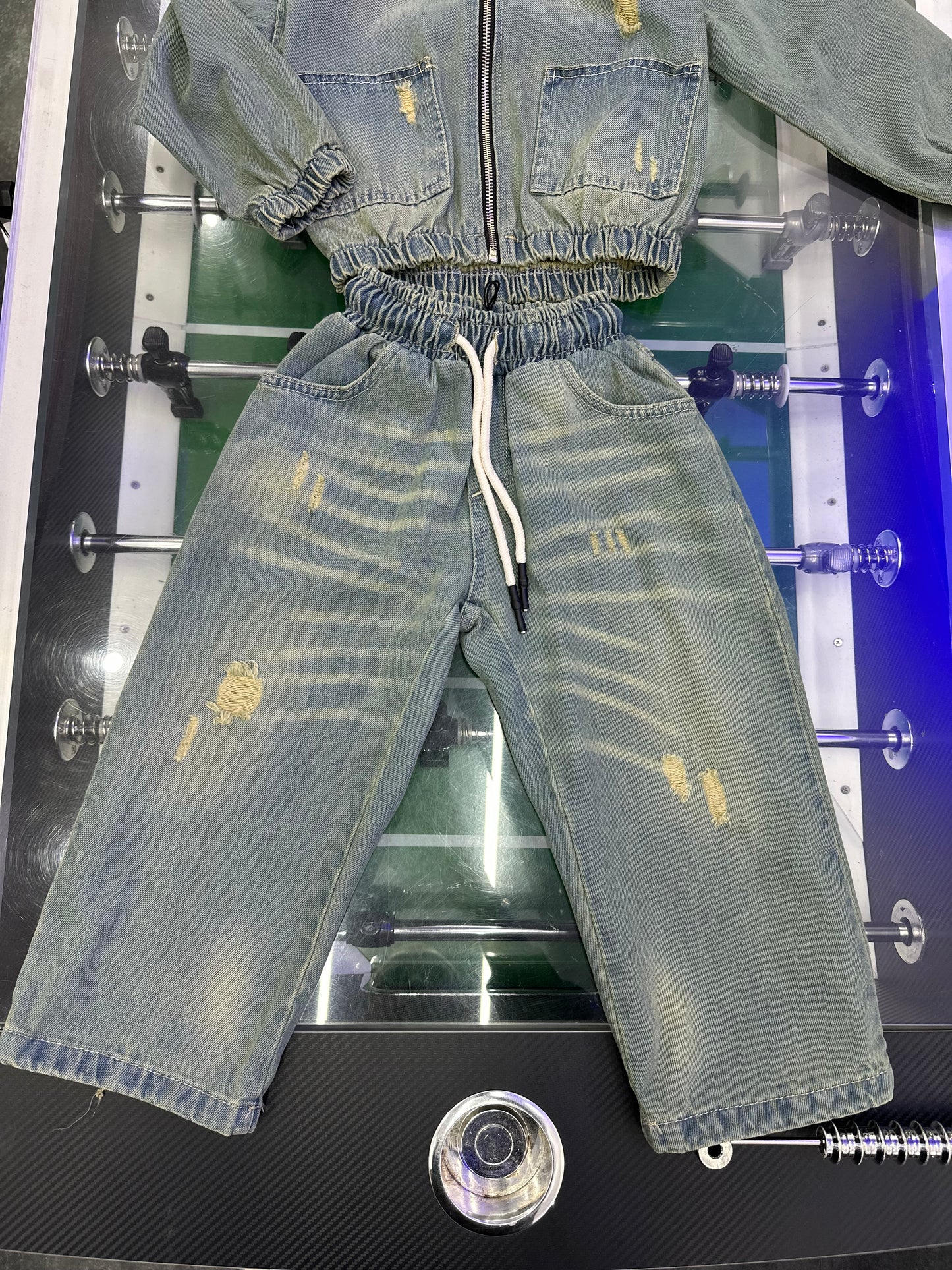 COORDINATO IN DENIM SABBIATO