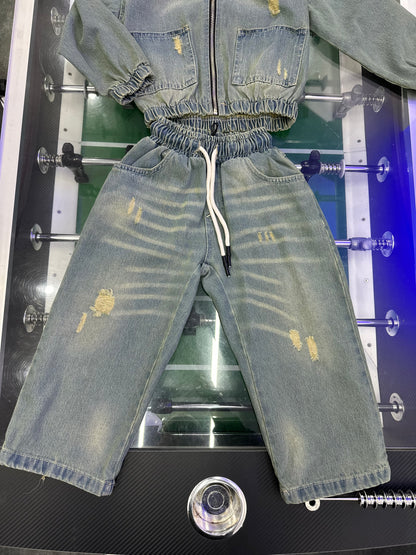 COORDINATO IN DENIM SABBIATO