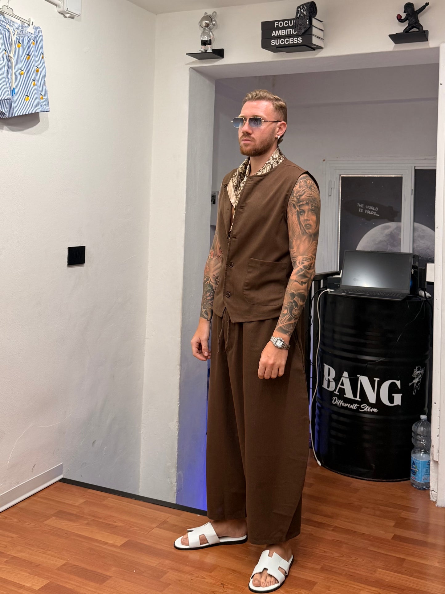 COORDINATO DUBAI MORO IN LINO