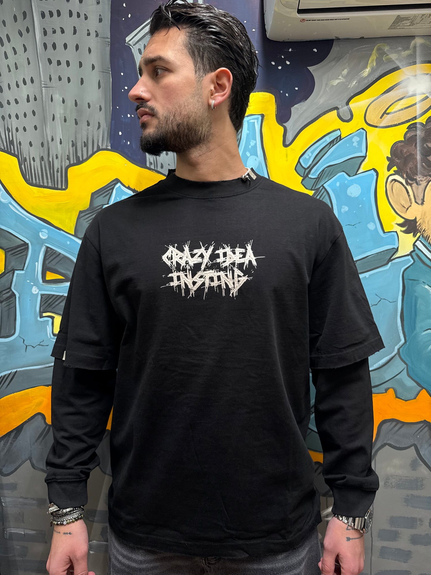 T-SHIRT DOUBLE SLEEVE NERA