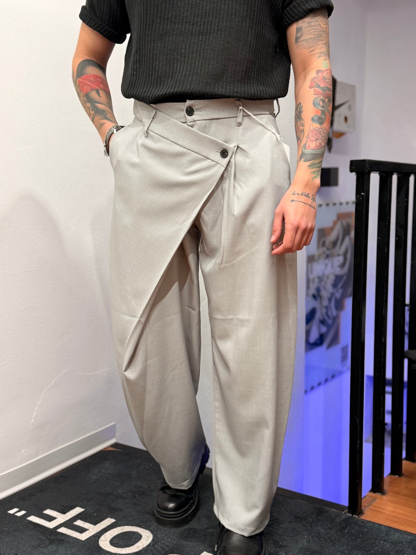 PANT JAPANE DOPPIA ABBOTTONATURA GRIGIO