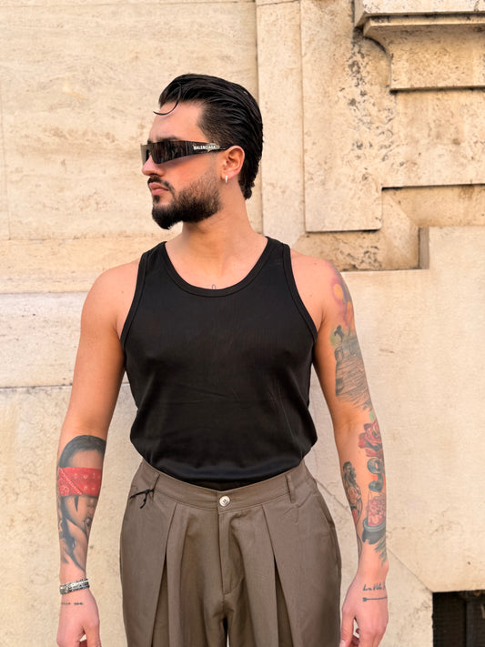 CANOTTA FILO DI SCOZIA NERA