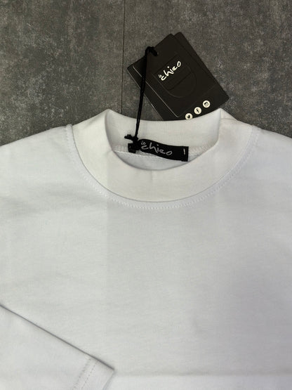 T-SHIRT MEZZO COLLO BIANCA